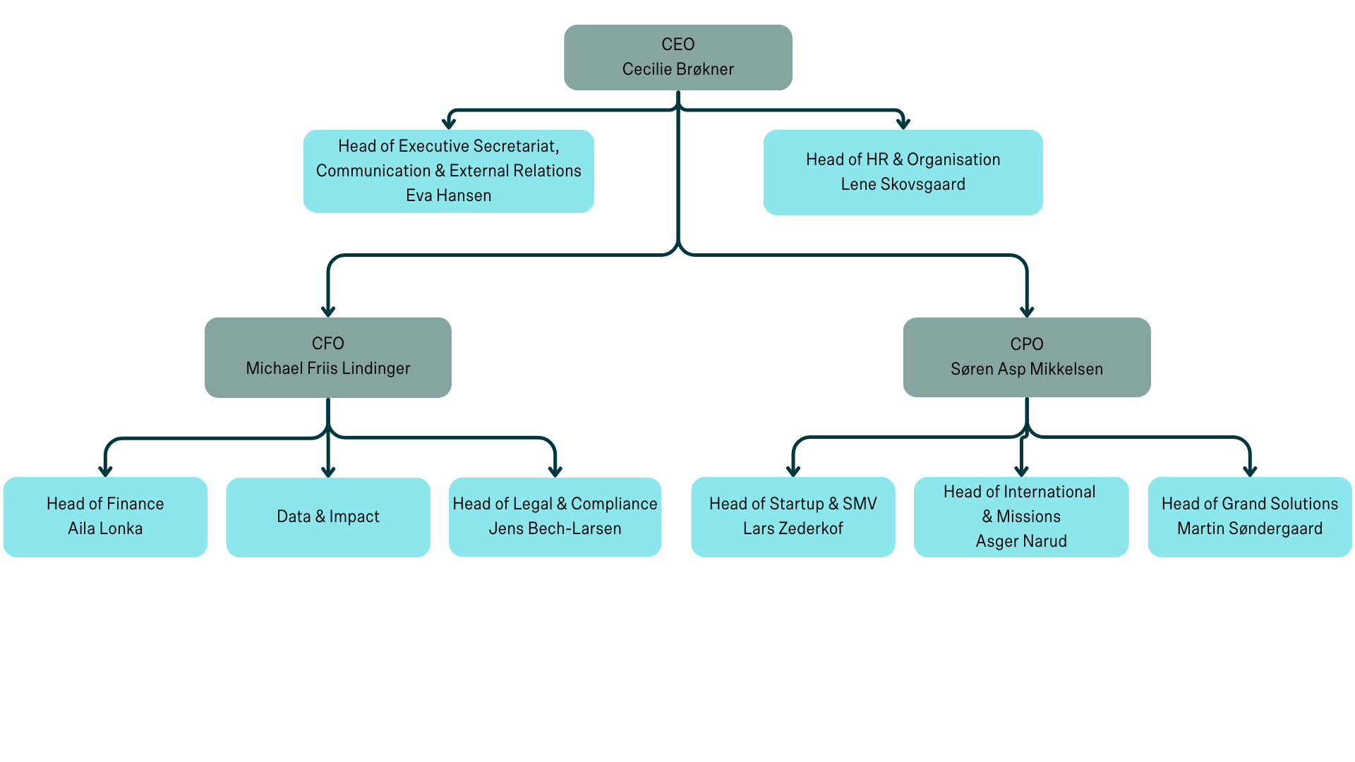 Ledelsesdiagram for Innovationsfonden, engelsk, 2026